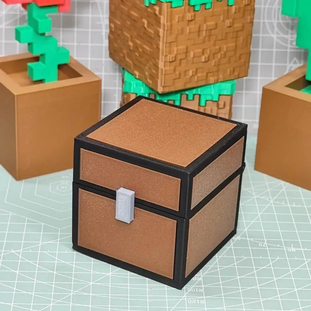 MC Storage Box Magnetic Pixel Cute Jewelry Organizer Mini Toy Trinket Case Block Style Desktop Decoration Sandbox Game Fans
