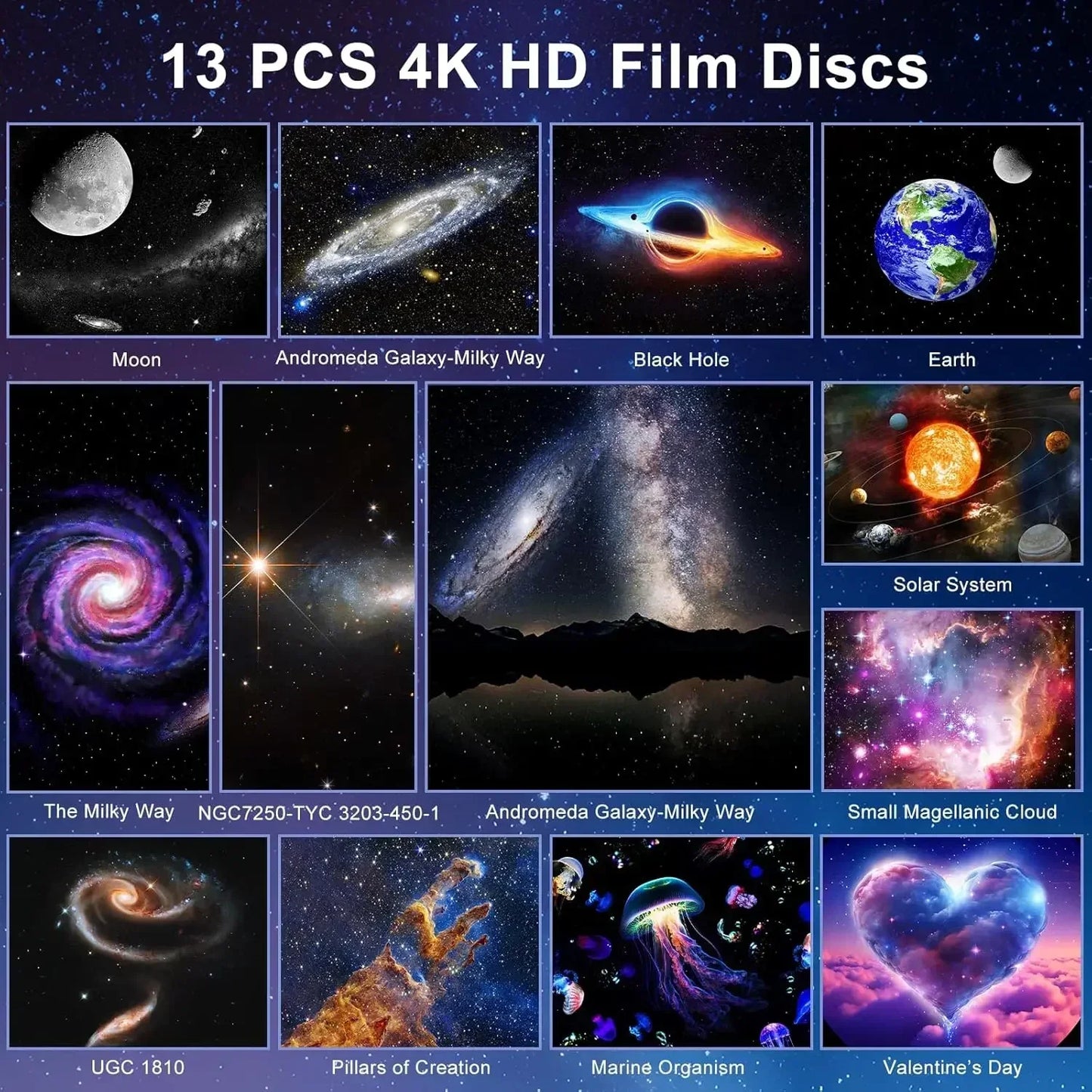 Xiaomi LED Night Light Galaxy Star Projector 4K HD 13 IN 1  Planetarium Projector 360° Rotation For Bedroom Decor Children Gift