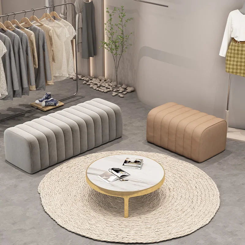Bed end stool, bed bed, sofa, bedroom, simple long strip shoe changing stool, dressing room, design sense, sofa stool