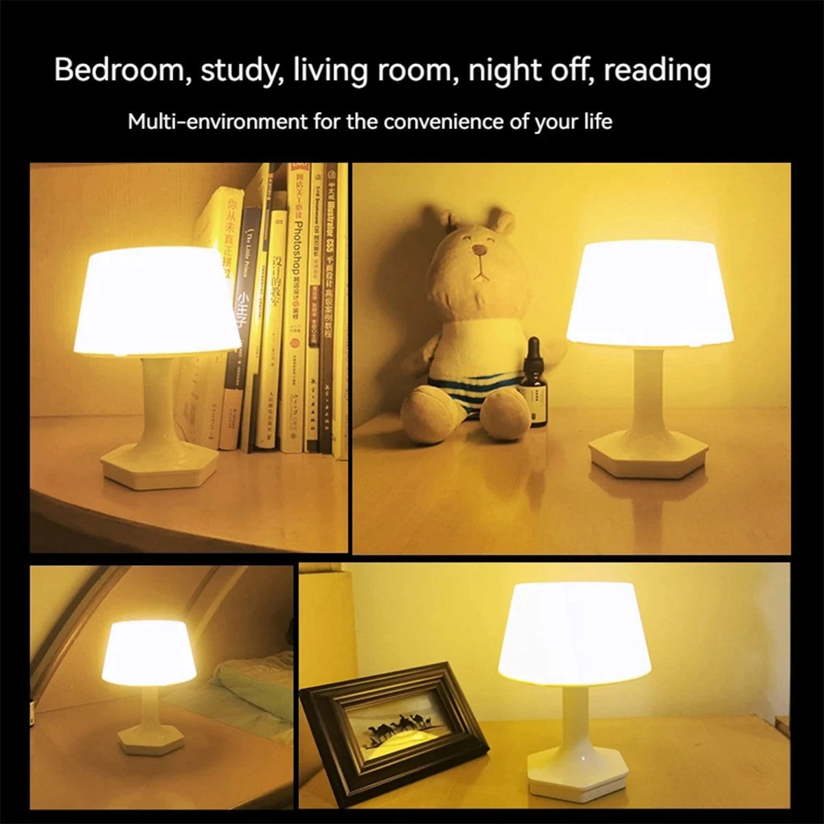 LED Eye Protection Table Lamp Bedroom Study Decoration Table Lamp Bedside Lamp  2 Color USB Plug-in Table Lamp Bedroom Home Lamp