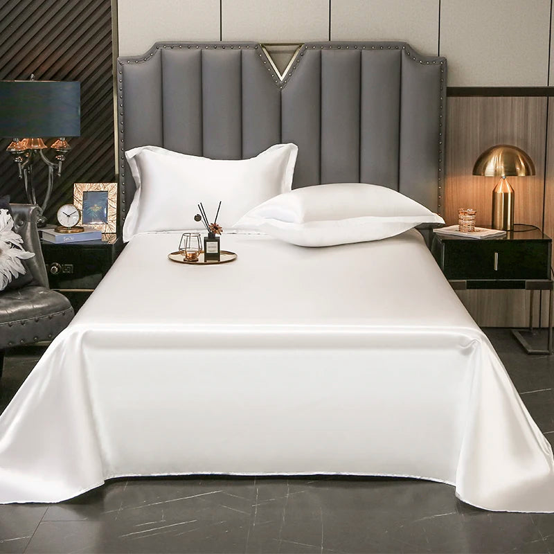 High End Satin Sheets, Soft And Comfortable Solid Color Sheets, Luxurious Single And Twin Bed Sheets