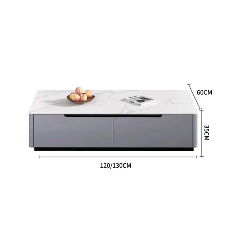 Aesthetic Luxury Coffee Table Design Minimalist Glam Square Coffee Tables Modern Storage Tavolino Salotto Living Room Furniture