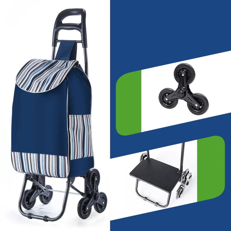 Light Grocery Shopping Trolley Climbing Stairs Folding Trailer Household Outdoor Travel Hand Pull Shopping Cart