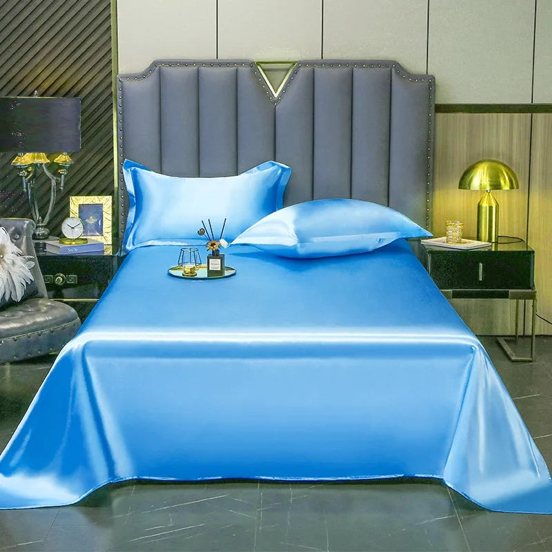 High End Satin Sheets, Soft And Comfortable Solid Color Sheets, Luxurious Single And Twin Bed Sheets