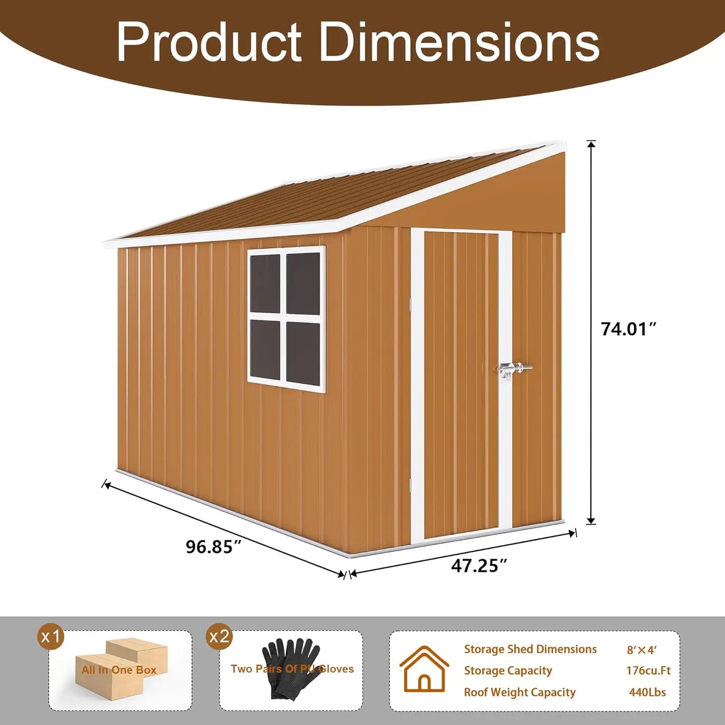 12x10 FT Metal Outdoor Storage Shed, Large Garden Storage Sheds with Windows, Door & Ventilation, Heavy-Duty Outdoor Tool Shed