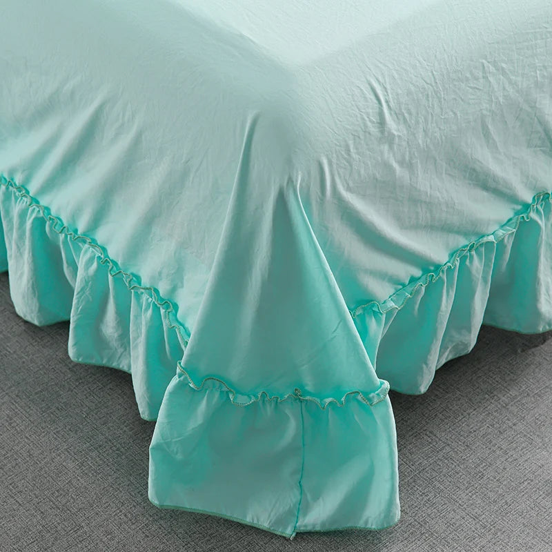 1/3Pc Korean Princess Ruffles Flowers Embroidery Summer Quilt Bedspread on The Bed Quilt Air-conditioning Blanket Bedding Set