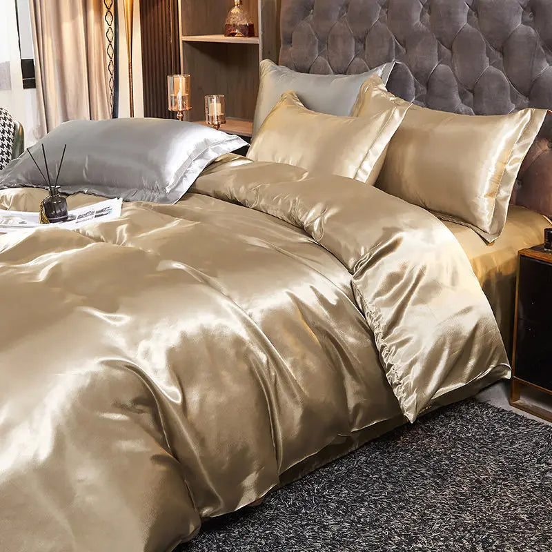 3/4pcs Luxury Rayon Satin Bedding Set Duvet Cover Set Single Double King Size Bedding Kit 2pcs/3pcs/4pcs Bed Cover Bed Linen Set