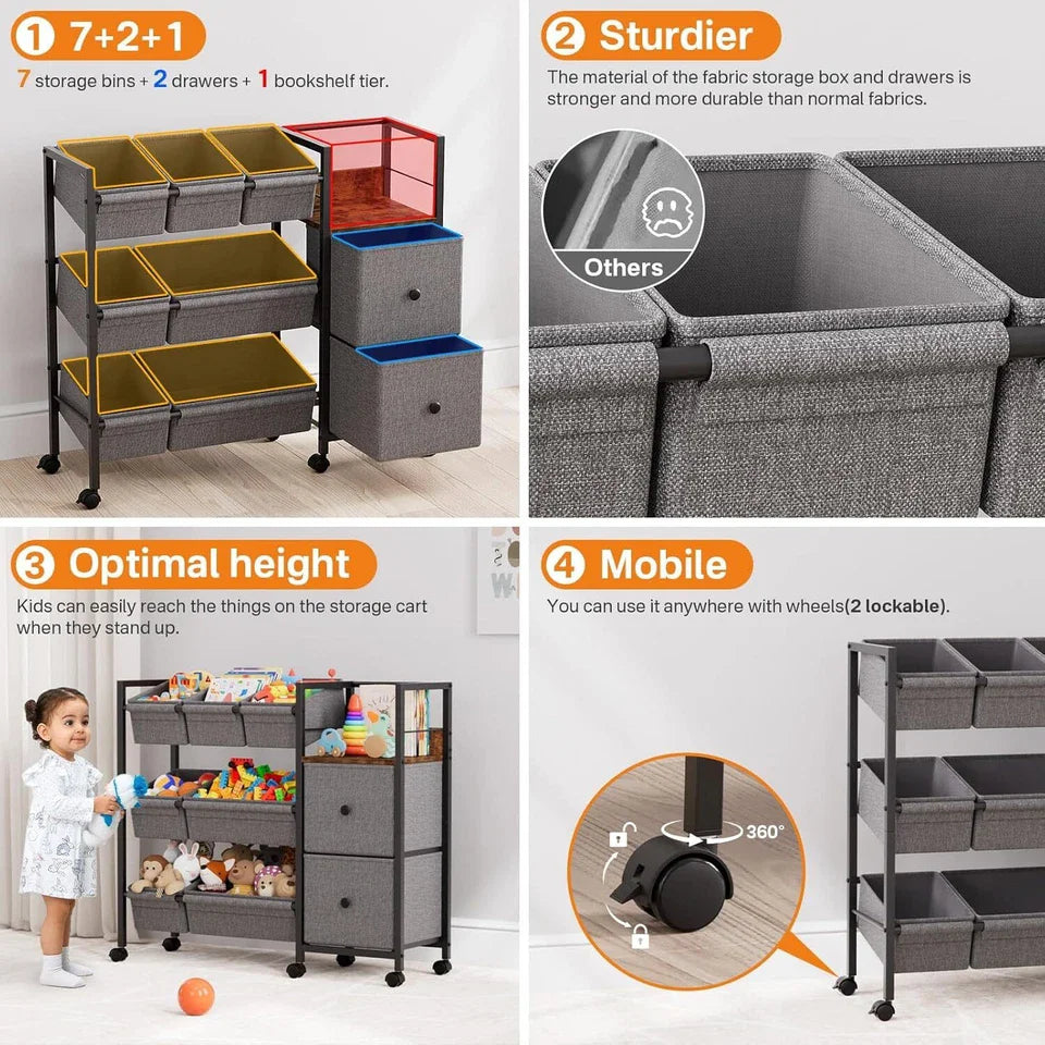 Kids Toy Organizers and Storage Bins Playroom Storage for Toy Clothes Blankets