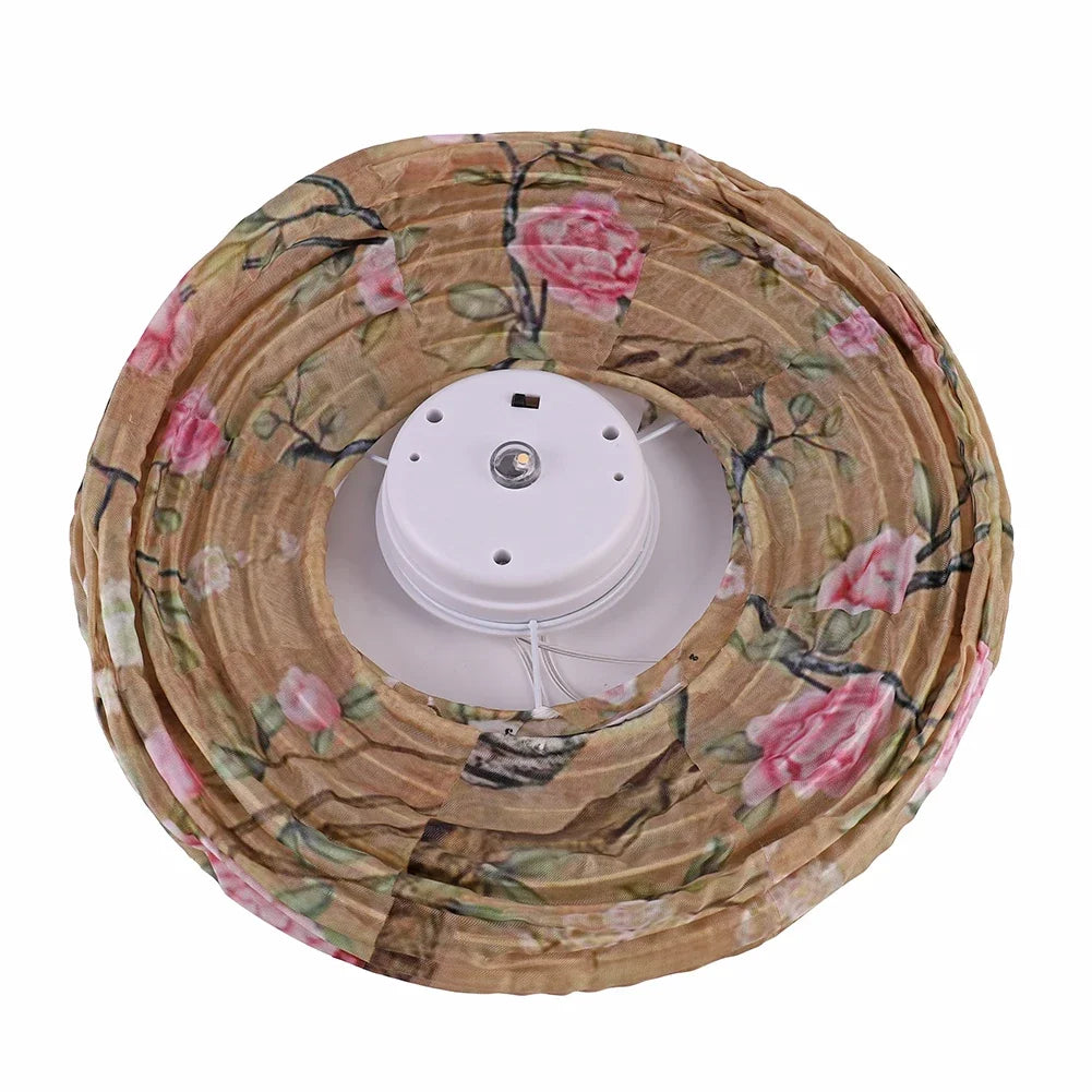 10inch/25cm Waterproof LED Solar Cloth Japanese Lantern Outdoors Festival Wedding Party Garden Hanging Lamp Light Decor