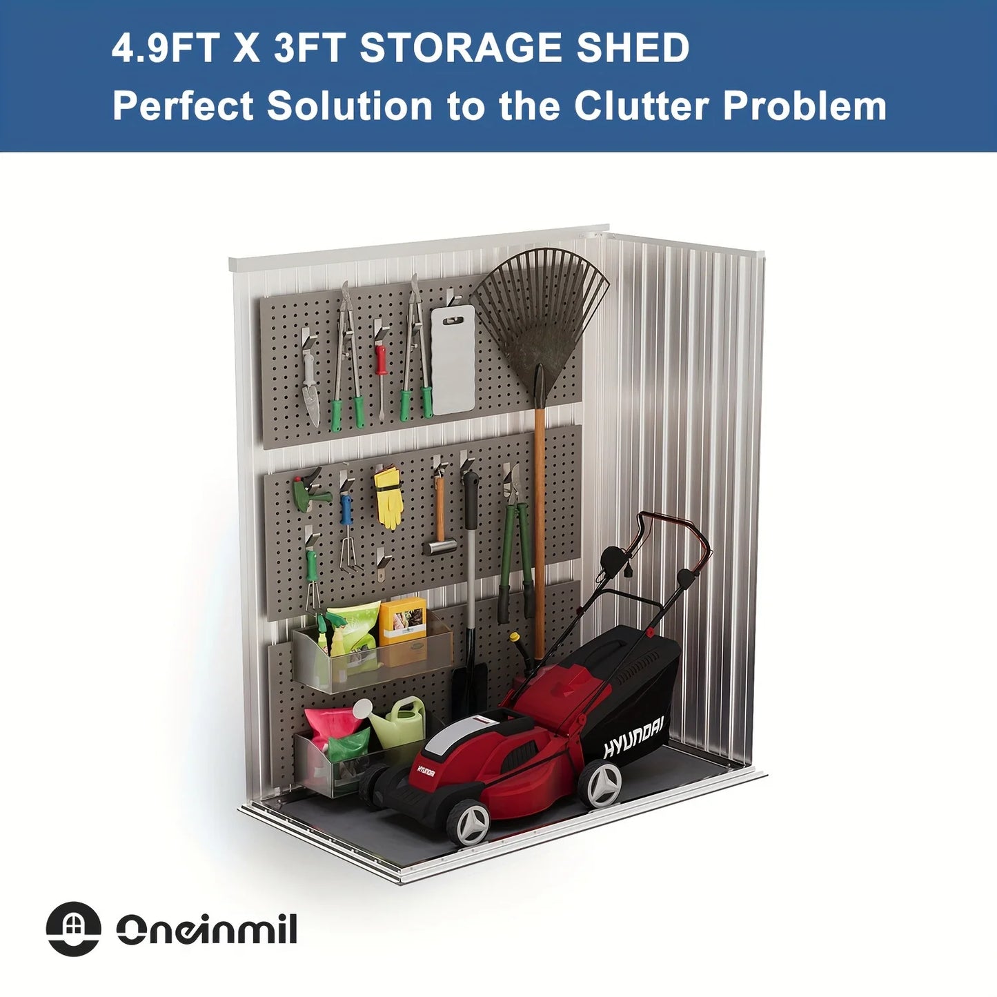 10x8 Ft Metal Outdoor Storage Shed with Air Vent and Lockable Door Waterproof Steel Garden Tool Storage Shed Kit