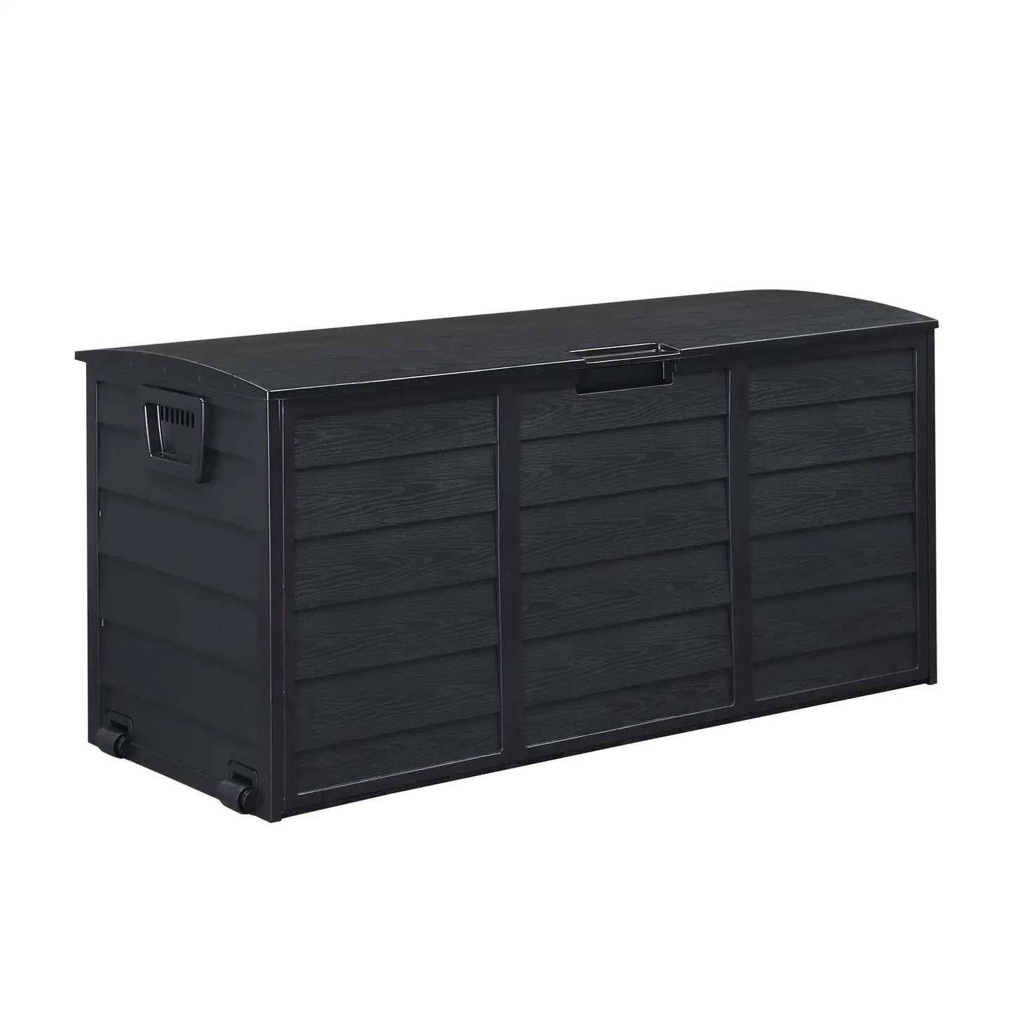 75 Gallon 280L Outdoor Plastic Storage Deck Box Chest for Garden Tools, Cushions & Toys - Lockable Black Seat
