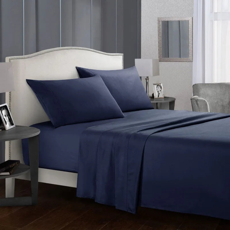 Bed linen set Full sheet sets mattress cover flat sheet fitted sheet pillowcases Solid Bedding Double Twin Full Queen King Size