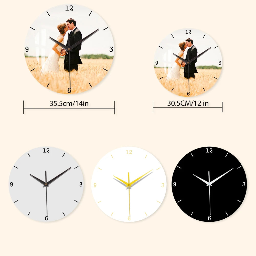 Send Photos Custom Art Clock Art Wall Clock Home Fashion Decoration Silent Quartz Clock Family  Gift 12 "- 14"