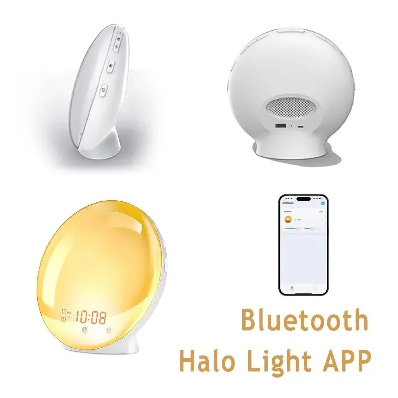 Sunrise Alarm Clock with Wake Up Light, Sunset Simulation, Digital Display, Night Light Features, FM Radio, Desk Clock