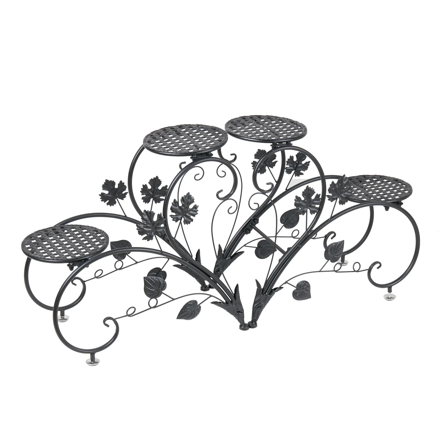 4 Potted Flower Stand Plant Holder Window Plant Pot Shelf Desk Plant Stand Indoor Outdoor Plant Display Garden Patio