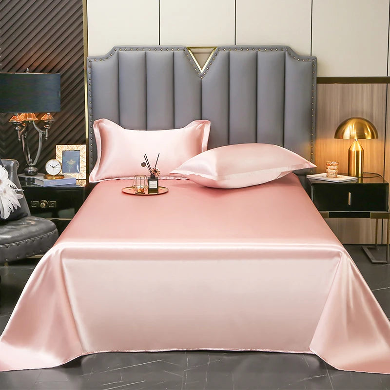 High End Satin Sheets, Soft And Comfortable Solid Color Sheets, Luxurious Single And Twin Bed Sheets