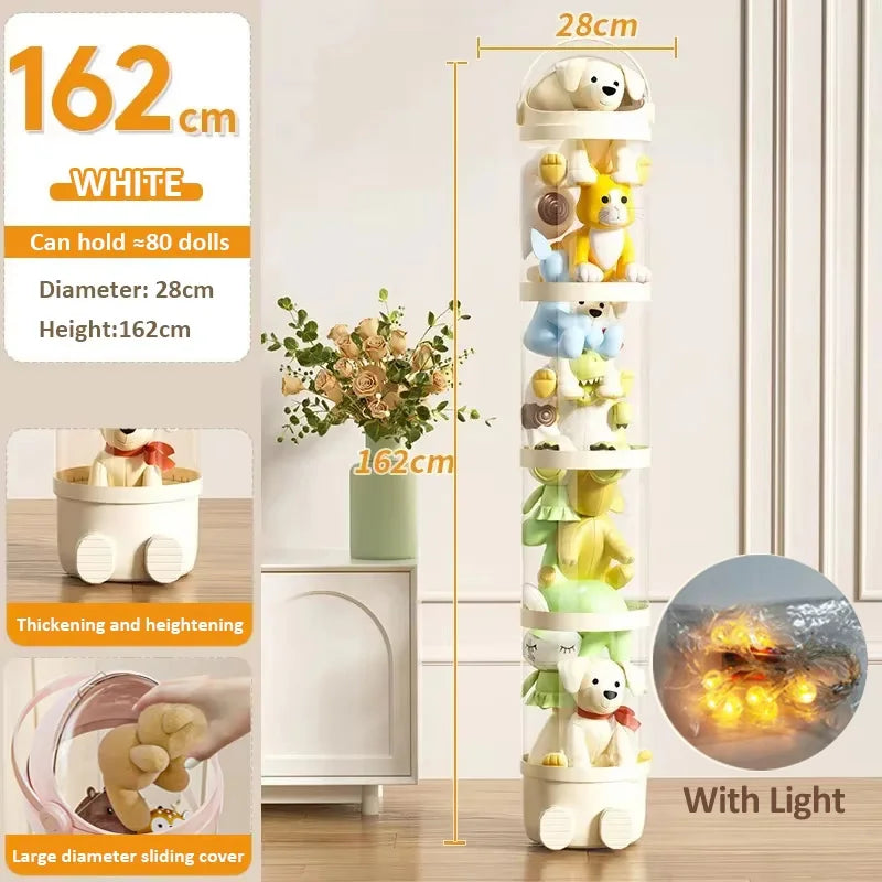 Doll Storage Box 162cm 107cm Toys Organization Plush Toy Storage Tube Transparent Storage Barrel Children's toy Organizer