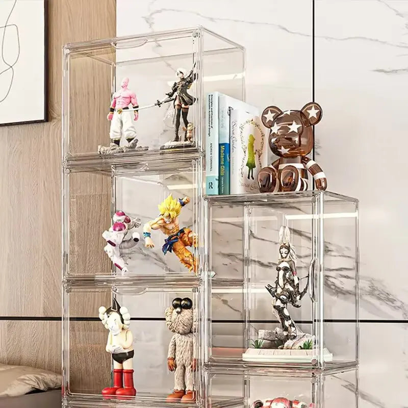1pc Three Layer Acrylic Display Rack Transparent Ladder Handmade Anime Car Model Blind Box Storage Box Jewelry Sorting Box