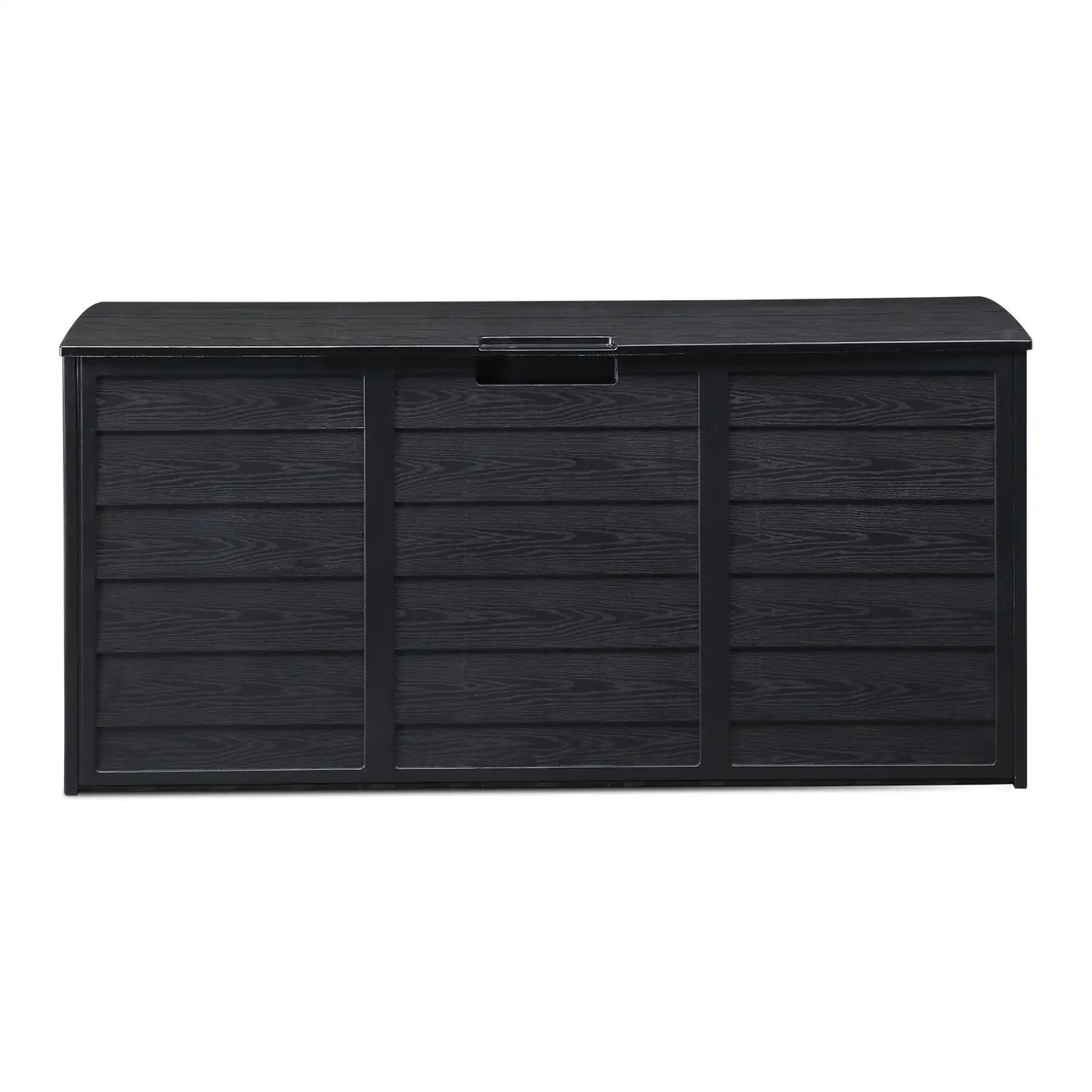 75 Gallon 280L Outdoor Plastic Storage Deck Box Chest for Garden Tools, Cushions & Toys - Lockable Black Seat