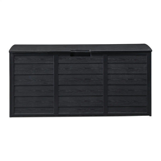 75 Gallon 280L Outdoor Plastic Storage Deck Box Chest for Garden Tools, Cushions & Toys - Lockable Black Seat