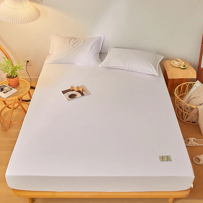 Fitted Bed Sheet Luxury Egyptian Pure Cotton Mattress Cover Bedspreads Elastic Bed Linens Soft Bedsheet (Pillowcase Can Order)