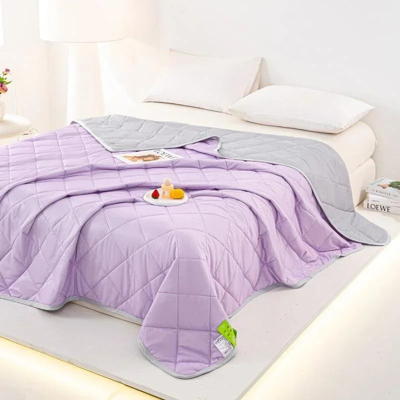Air Condition Summer Blanket Washable Ice Silk Cold Feeling Quilt Lightweight Breathable Cooling Kids Adults Bedroom Quilts 여름이불