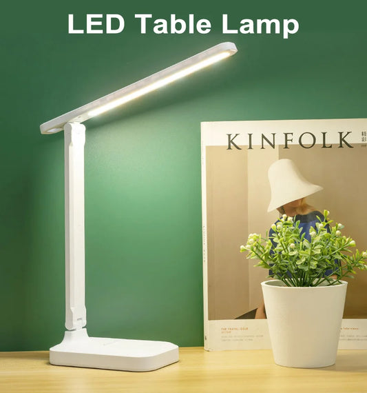 LED Touch Switch Foldable Adjustable Table Lamp USB Plug-in Stepless Dimming Eye Protection Desk Lamp Bedside Lamp Desk Lamp