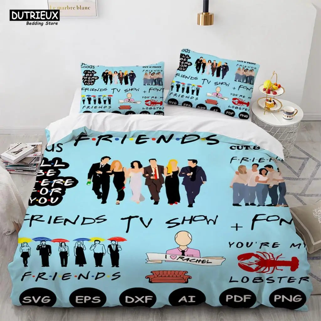 New Friends Sets Duvet Cover With Pillowcase Twin Full Queen King Double Single Size Duvet Cover Women Adults Teens Bedding Set