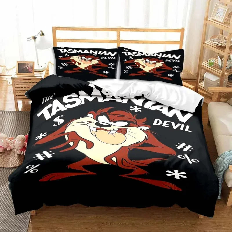 3D Print Cartoon Tasmanian Devil Fashion Bedding Set Double Twin King Duvet Cover Comforter Pillowcase Boys Girls Adults Bedroom