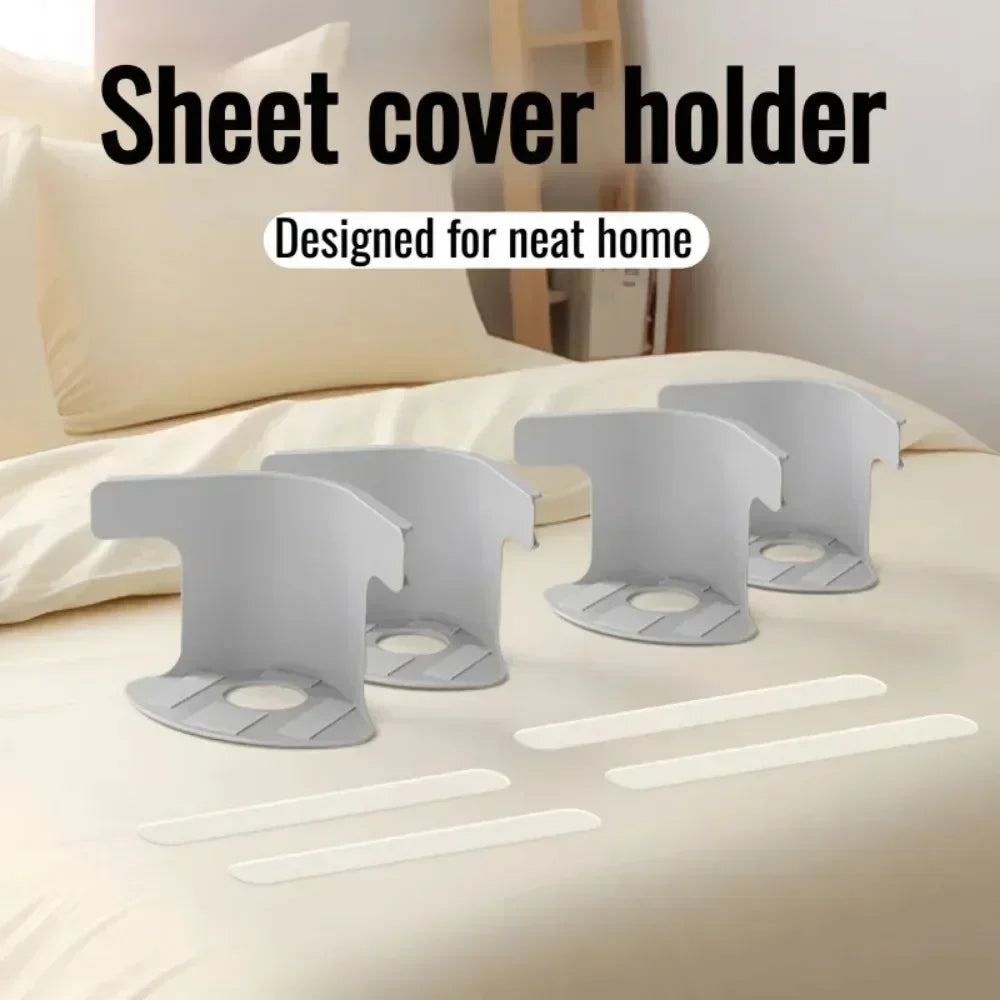 4Pcs Lock Sheet Holders Bed Sheet Straps, Heavy Duty Sheet Holders, Invisible Bed Cover Fastener Quilt Sheets Straps Holder Clip