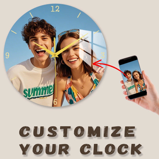 Send Photos Custom Art Clock Art Wall Clock Home Fashion Decoration Silent Quartz Clock Family  Gift 12 "- 14"