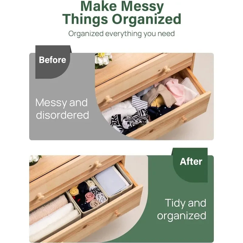 16 Pack Drawer Organizer Clothes, Dresser Drawer Organizers for Clothing Fabric Foldable Closet Organizers and Storage Bins