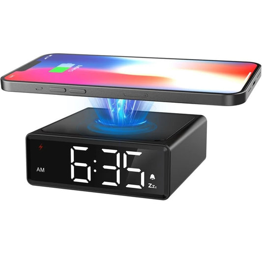 2025 Wireless Chargers Alarm Clock Fashion Bedroom Desktop Time Alarm Clock LED Digital Alarm Clock Phone Fast Charging Clock