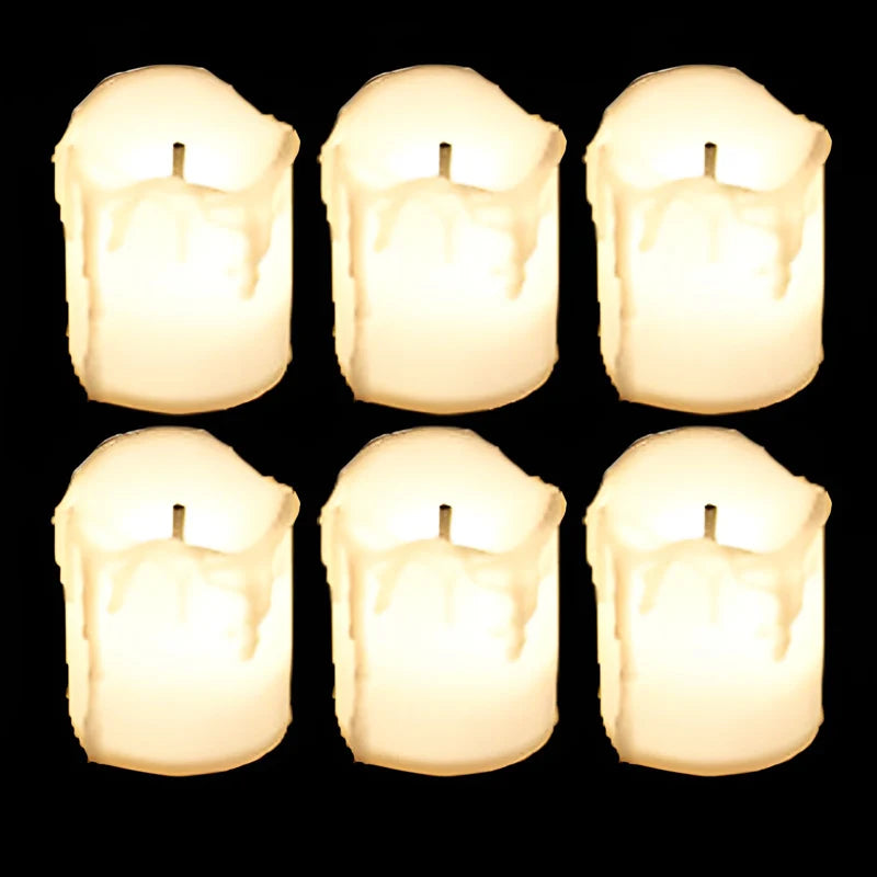 Black Wick LED Candles Battery Powered Flameless Mini Tea Lights Wedding Christmas Party Drips Fake Candle Home Decoration Light