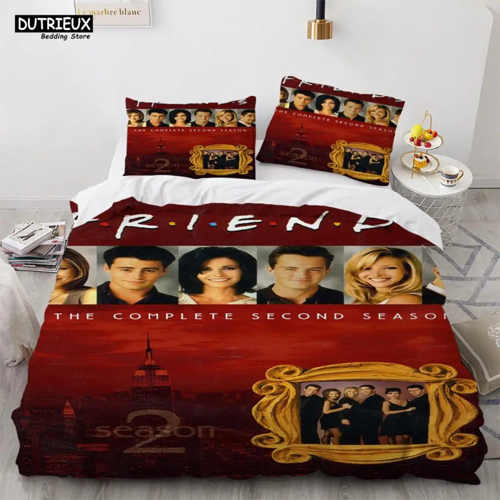 New Friends Sets Duvet Cover With Pillowcase Twin Full Queen King Double Single Size Duvet Cover Women Adults Teens Bedding Set