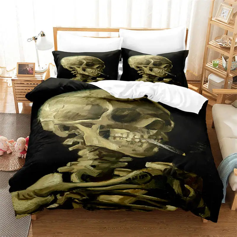 3D Artistic Bedding Set King Monet Van Gogh Style Sky Oil Painting Pattern Printed Duvet Cover With Pillowcases Hot Sale 2/3PCS