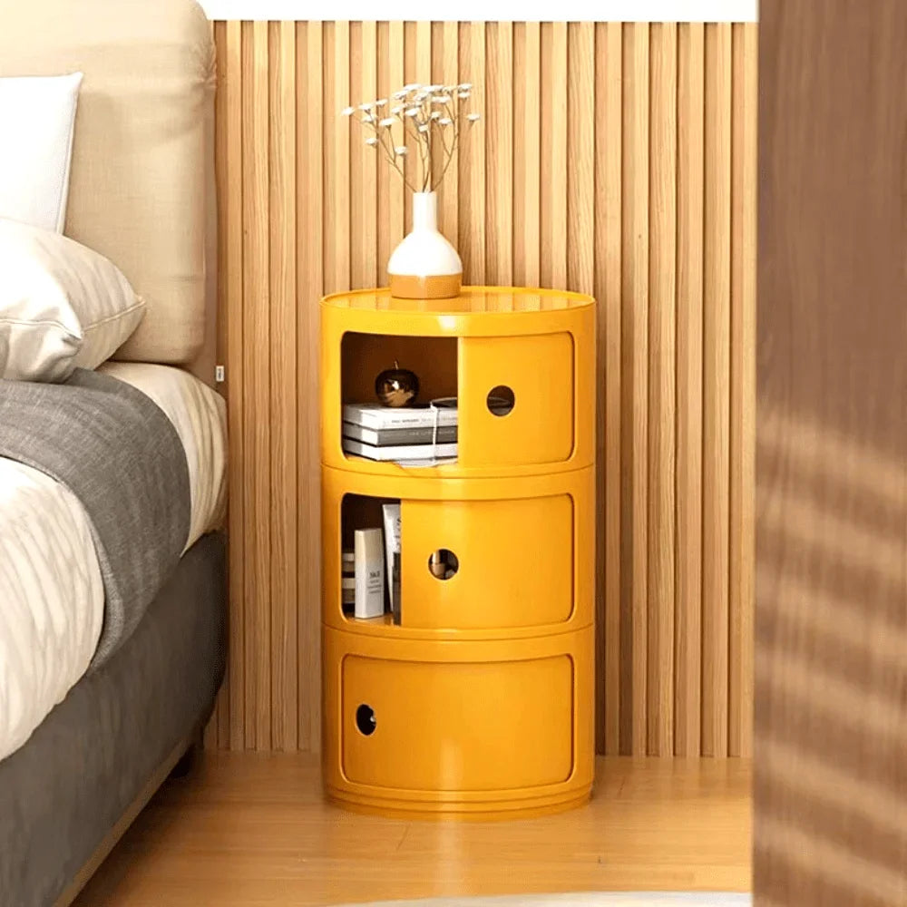Round bedside table nordic plastic Bedside cabinet for bedroom small side end table nightstand Storage locker