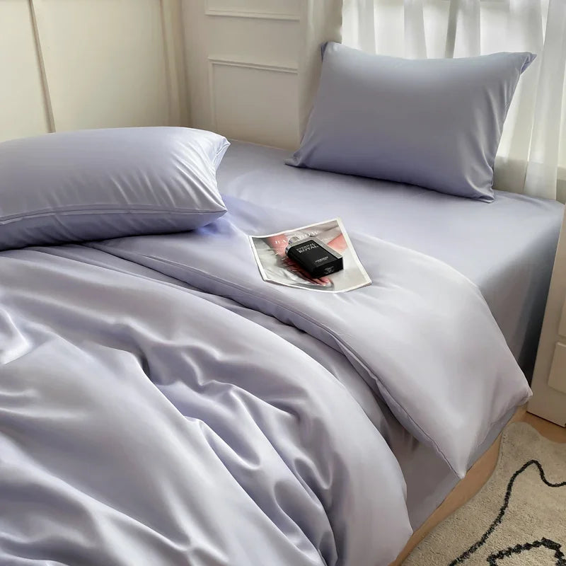 Nordic Bed Linen 100% Cotton Bedding Set with Sheet Duvet Cover Pillowcase Single Couple Bedsheet King Queen Double Twin Size