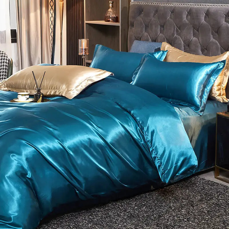 3/4pcs Luxury Rayon Satin Bedding Set Duvet Cover Set Single Double King Size Bedding Kit 2pcs/3pcs/4pcs Bed Cover Bed Linen Set