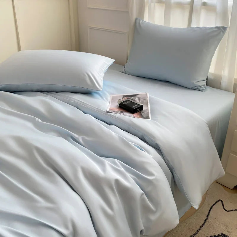 Nordic Bed Linen 100% Cotton Bedding Set with Sheet Duvet Cover Pillowcase Single Couple Bedsheet King Queen Double Twin Size