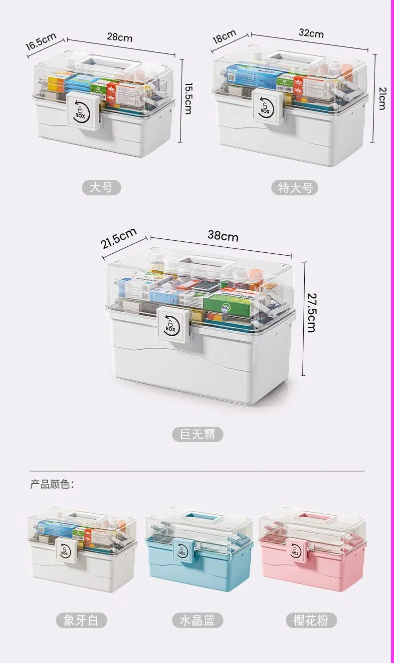 Large Capacity Home Medicine Box Medicine Storage Multi Layer Classification Home Medicine Box Portable First Aid Medical Kit
