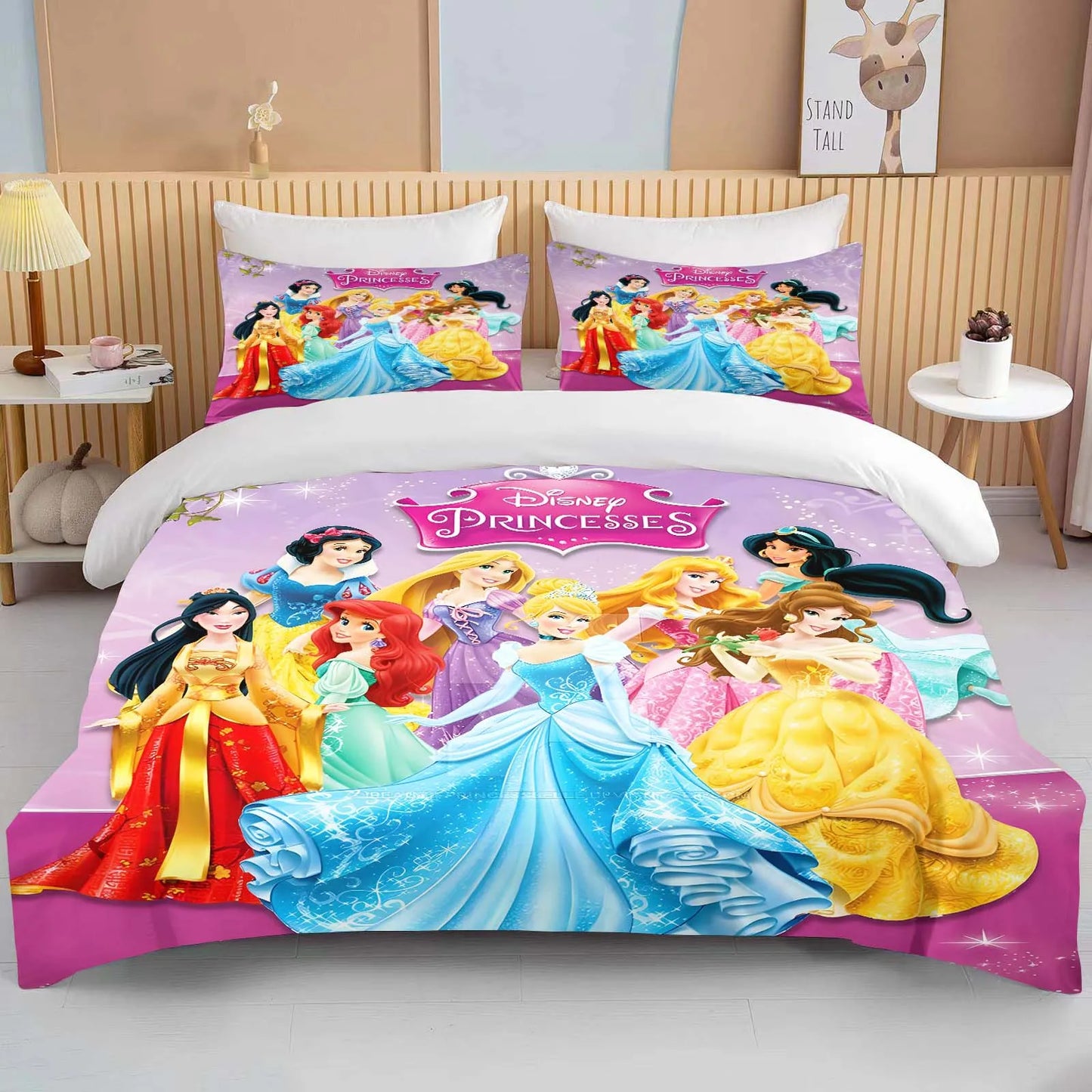 10 Sizes Disney Princess Printed Bedding Set Cartoon Anime Microfiber Bed Set Pillowcase Adult Bed Cover Bedroom Bed Set Duvet