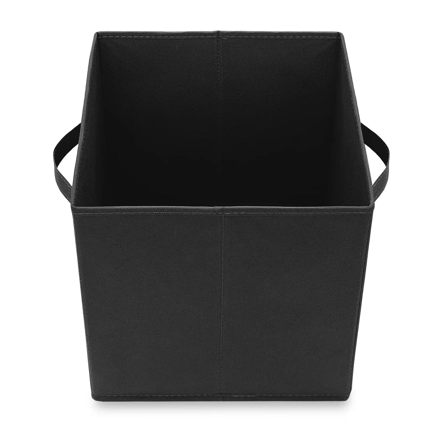 Set of 12 Fabric Storage Cube Bins, Black - 11" Collapsible Foldable Cloth Baskets for Shelves and Cubby Organizers