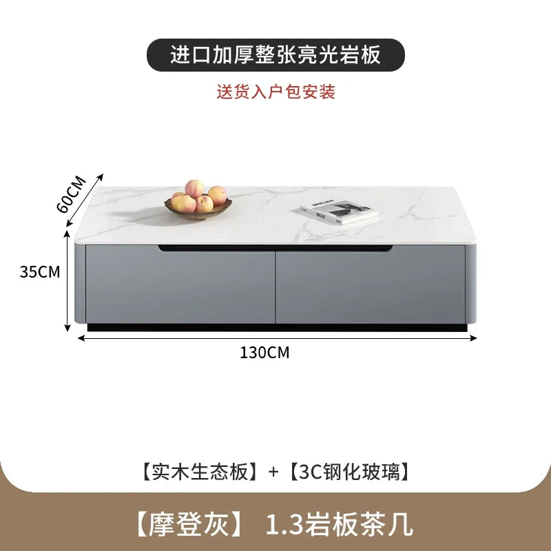 Aesthetic Luxury Coffee Table Design Minimalist Glam Square Coffee Tables Modern Storage Tavolino Salotto Living Room Furniture