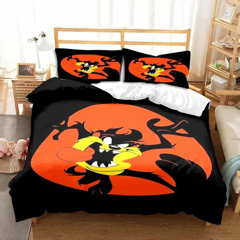 3D Print Cartoon Tasmanian Devil Fashion Bedding Set Double Twin King Duvet Cover Comforter Pillowcase Boys Girls Adults Bedroom