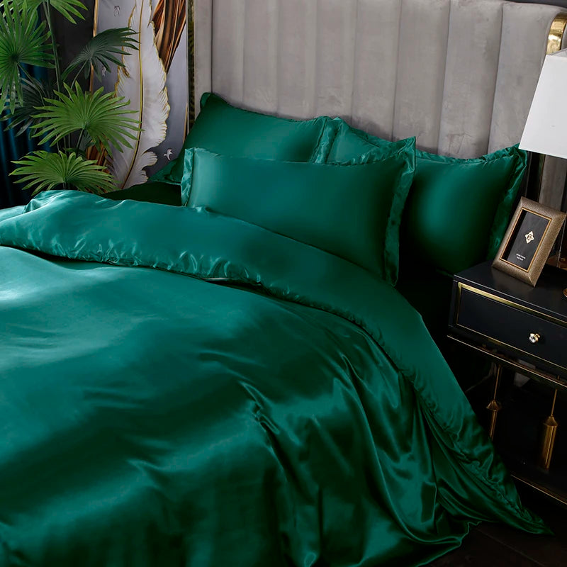 3/4pcs Luxury Rayon Satin Bedding Set Duvet Cover Set Single Double King Size Bedding Kit 2pcs/3pcs/4pcs Bed Cover Bed Linen Set