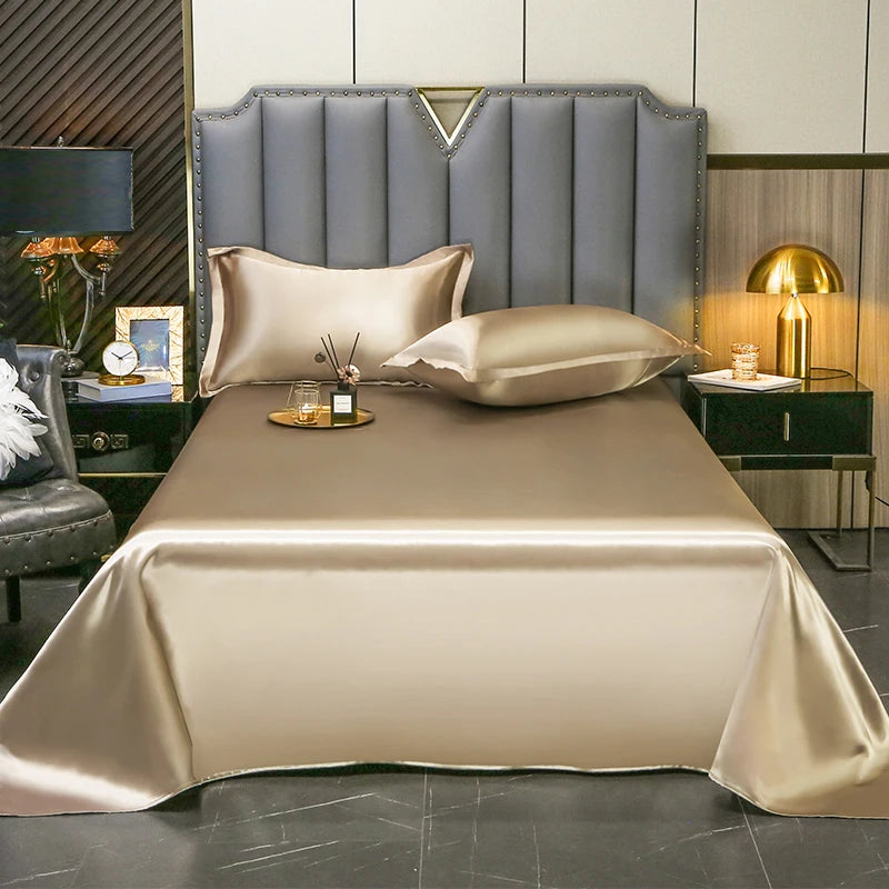 High End Satin Sheets, Soft And Comfortable Solid Color Sheets, Luxurious Single And Twin Bed Sheets