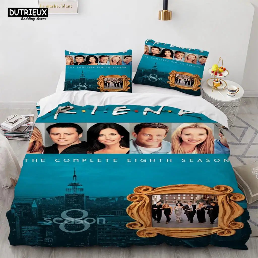 New Friends Sets Duvet Cover With Pillowcase Twin Full Queen King Double Single Size Duvet Cover Women Adults Teens Bedding Set