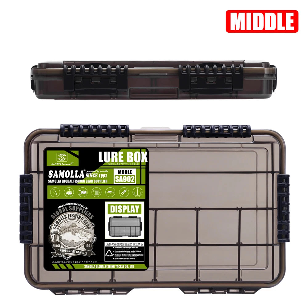 SAMOLLA New large Waterproof Fishing Tackle Box, Fish Hook Fishing Lure Bait Storage Case Portable Fishing Gear Accessorie