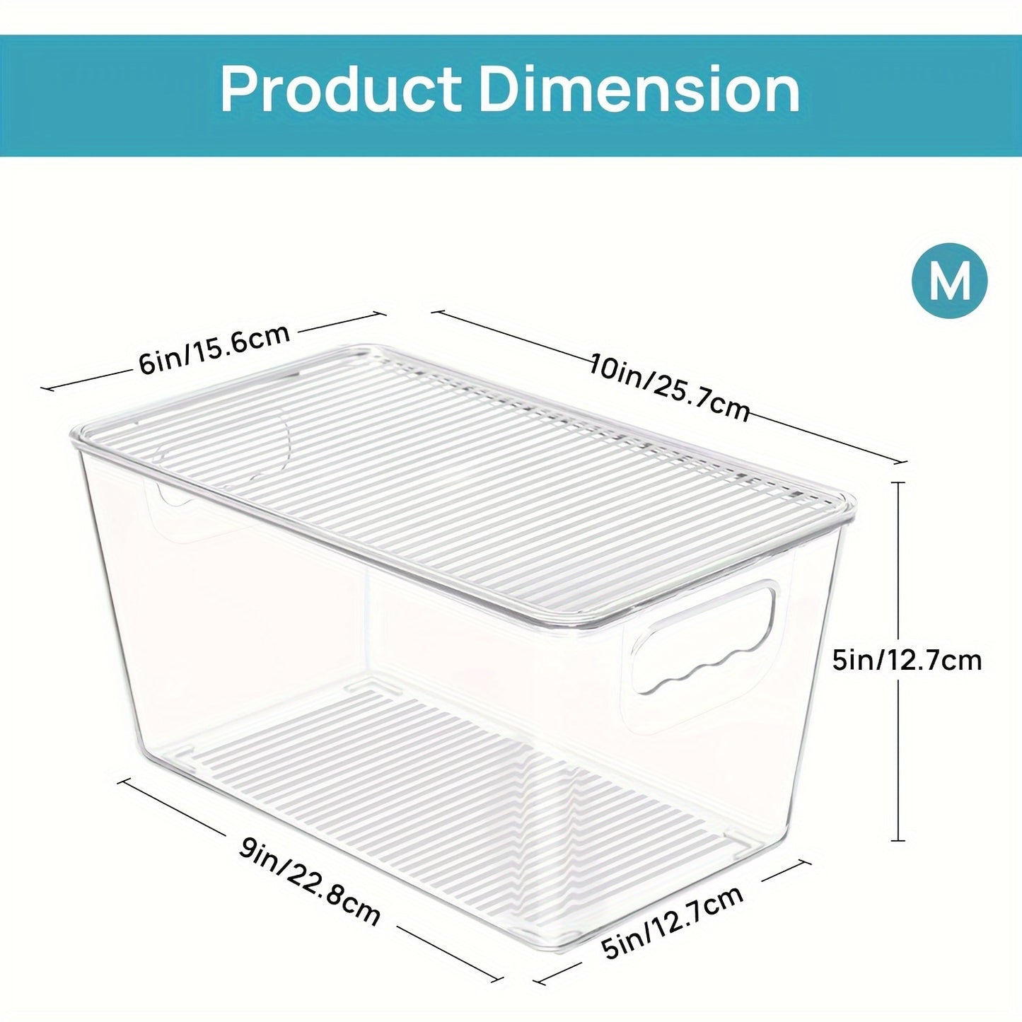 Vtopmart 6 Pack Clear Stackable Storage Bins With Lids, Medium Plastic Containers With Handle For Pantry Organizer And Storage, Perfect For Kitchen, Fridge, Cabinet, Closet, Bathroom Organization